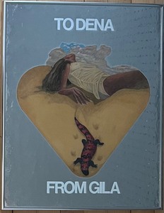 lot 25 image: Vintage Graphic Artwork College by Buckey Rivard Framed Original Creation