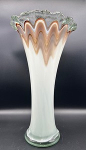 lot 120 image: Vintage Art Glass Swirl Vase