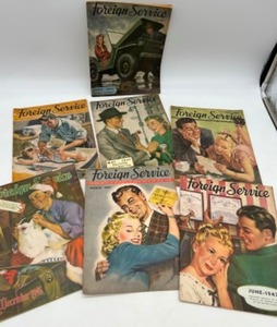 lot 74 image: Vintage WWII Magazine Lot FOREIGN SERVICE -Qty 7