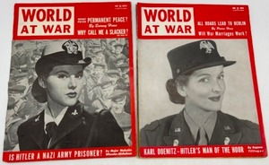 lot 72 image: Vintage WWII Magazine WORLD AT WAR June & July 1945 -Qty 2