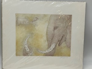 lot 148 image: Vintage Colored Etching Print THE TROPHY HUNTERS Signed by the Artist