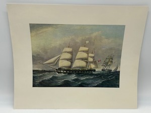 lot 156 image: Vintage Ship Print by Joseph Heard THE OWEN POTTER In TWO POSITIONS On Glossy Paper