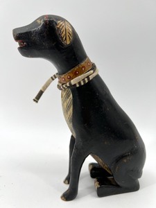 lot 131 image: Vintage Primitive Wood Carved Dog From INDIA