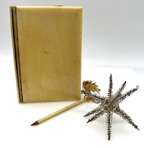 lot 169 image: Antique Carved Notepad and Victorian Wire Tinsel Star