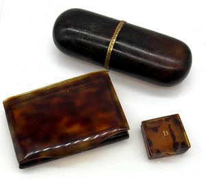 lot 173 image: Vintage Tortoise Shell Cases - QTY 3