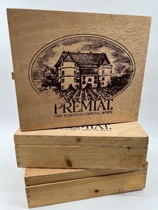 lot 227 image: PREMIAT Wooden Wine Crates - QTY 3