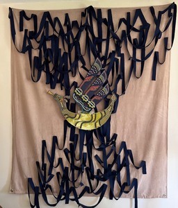 lot 145 image: Original MOLLY MURPHY ADAMS Piasa or Water Serpent - 2012 - Signed - Large Wall Hanging
