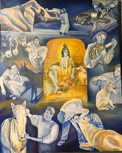 lot 277 image: Original Painting by VERONA ReBOW - Featuring Krishna - Large Statement Art
