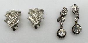 lot 288 image: Vintage Rhinestone Clip On Earrings including LERU - 2 Pair