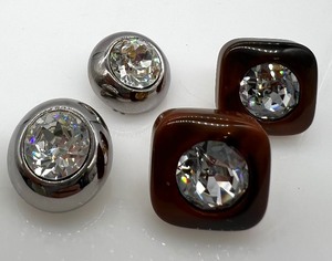 lot 289 image: Vintage Rhinestone Clip On Earrings including LANVIN - 2 Pair