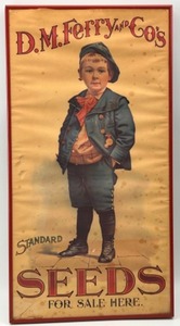 lot 246 image: Antique D.M. & FERRY Cos STANDARD SEEDS Large Advertising Poster Sign Original Framed Art