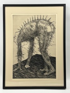 lot 295 image: Litho Intaglio Framend Print by SHEILA PITT Called ALL FOURS Numbered 6  16