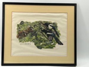 lot 266 image: Vintage MCM 1955 Signed Framed Print by Robert Hainard The Rooks of Catigny