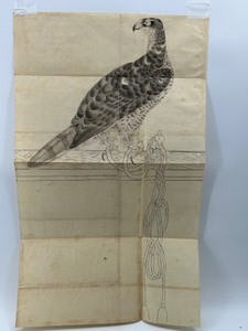 lot 268 image: Antique Japanese Print of a Hawk Ink on Paper Unknown Artist