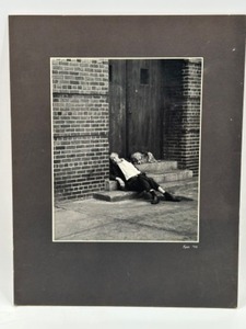 lot 272 image: Vintage Black and White Photography of Man and Dog Signed Koss 1974