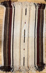 lot 303 image: Hand Woven Wool Rug by Bedouin Women w Save the Children Project - Jerash, Jordan