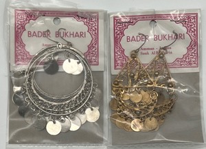 lot 314 image: Two Pair of BADER BUKHARI Earrings in Gold and Silver - Amman, Jordan - NIB