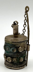 lot 322 image: Vintage Antique Bedouin - Silver Kohl Makeup Vessel