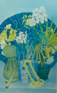 lot 4A image: JOHN PAUL THOMAS Pink Vanda with Exotica - Signed Mixed Media Serigraph  Lithograph 243500