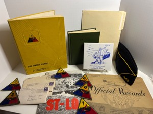 lot 337 image: WWII Lot of Items 33rd Armored Regiment, ST- LO, Officers Records, Books & More
