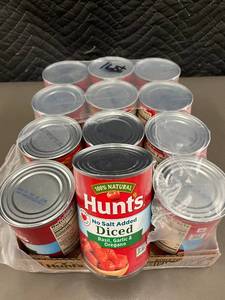 lot 16 image: trol - Case of 12 Hunts No Salt Added Diced Tomatoes - Basil, Garlic & Oregano
