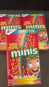 lot 65 image: Family Size Lucky Charms Minis Cereal - Pack of 3 Boxes