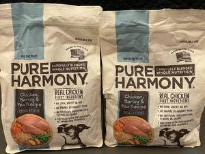 lot 116 image: Set of 2 Bags of Pure Harmony Dog Food - Chicken, Barley & Pea Recipe (3.5 lb each)