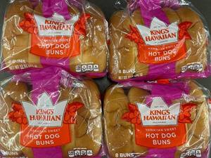 lot 160 image: Kings Hawaiian Sweet Hot Dog Buns - 4 Packs