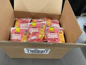 lot 164 image: Box of Orchard Valley Harvest Chickpea Chips - Red Chili Pepper with Citrus (30 Bags - 1.5 oz each)