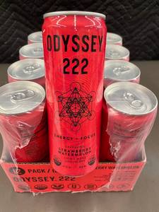 lot 186 image: Odyssey 222 Strawberry Watermelon Sparkling Energy Drink - 12 Pack