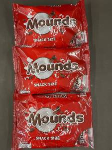 lot 580 image: 3 bags Mounds Snack Size Chocolate Coconut Bars - 11.3 oz Each