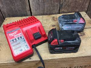 lot 110 image: Milwaukee M12M18 Charger  2 M18 Batteries