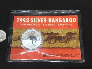 lot 154 image: 1993 Silver Kangaroo 1 Ounce Dollar Coin