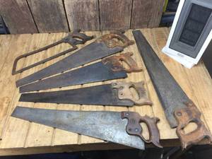 lot 169 image: Group Vintage Smaller Hand Saws