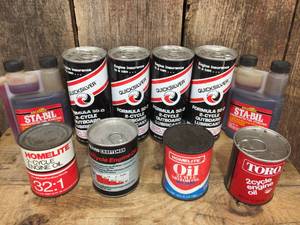 lot 226 image: Vintage Cans 2-Cycle EngineOutboard Oil Plus Sta-Bil