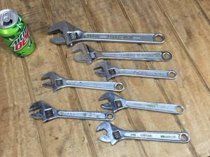 lot 290 image: 7 Adjustable Wrenches 8 - 10 - 12