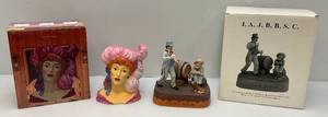 lot 74 image: Two Vintage Jim Beam Collectors Society 1 Decanter (EMPTY) 1 Head Vase (BOTH NIB)