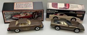 lot 78 image: Two Vintage Jim Beam Collectible Car Decanters Including 1984 Corvette & 1974 Mecedes Benz Both In Original Boxes (EMPTY)