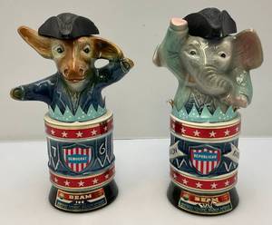 lot 91 image: 1976  Beam Political Collectible Decanters (EMPTY)