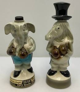 lot 93 image: 1960s  Beam Political Collectible Decanters (EMPTY)