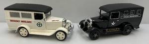 lot 100 image: Vintage Beam Ambulance & Paddy Wagon Decanters (EMPTY)