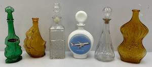 lot 105 image: Misc. Vintage Decorative Glass Decanters