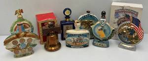 lot 108 image: Msc. Jim Beam Collectible Military Related Decanters & More (EMPTY)
