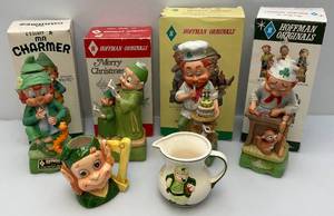 lot 119 image: Misc. Hoffman Whiskey Items Including Mug, Pitcher And Musical Decanters In Original Boxes (Three Missing Lids) (EMPTY)
