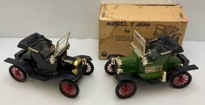 lot 128 image: Vintage Jim Beam Collectible Model T  (Green) & Model T (Black) Car Decanters (EMPTY)