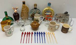lot 136 image: Misc. Vintage Collectible Decanters, Mugs & More