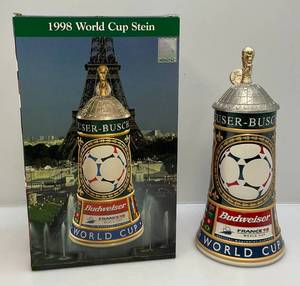 lot 157 image: Vintage Anheuser-Busch 1998 World Cup France Stein- Limited Edition (NIB)