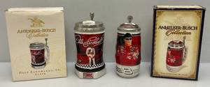 lot 160 image: Anheuser Busch  Collection NASCAR Dale Earnhardt & Dale Earnhardt Jr. Steins (NIB)