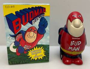 lot 170 image: 1990s Anheuser Busch BUDMAN  Stein (NIB)