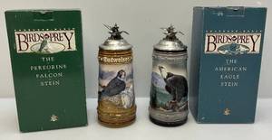 lot 177 image: Misc. Anheuser Busch  Collectible Birds Of Prey Steins (NIB)
